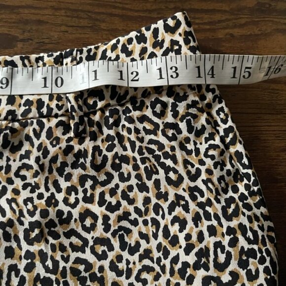 J Crew Wide-leg cropped high rise pant in animal leopard-print silk size 2 - Picture 9 of 12